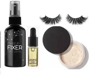 swenky BEST COMBO OF FIXER SERUM LOSE POWDER & EYELASH