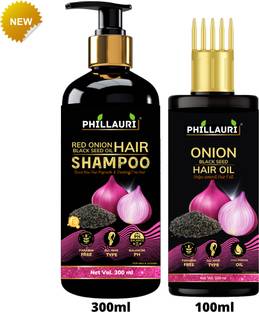 Phillauri Onion Shampoo and Hair oil with Vitamin E, Natural Extracts & Herbs
