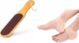 Lusty soul Anti Heel Crack Set For men and Women And Wooden Foot Scrubber Filer for Dead Skin - Double Sided Foot Scrubber