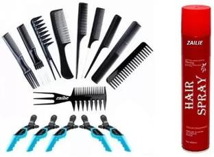 Zailie Hair Comb with Set Of 5 Hair clips , Hair Spray