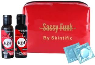 SKINTIFIC Sasy Fuk Love Pouch- With Pouch, Lube, Mouthwash, Condoms