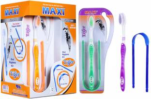Maxi Tiger Toothbrush & Tongue Cleaner-Oral Hygiene Kit