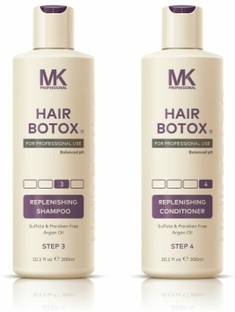 MK Professional Hair Botox Replenishing Shampoo + Conditioner Sulphate & Parabeen Free Aragon Oil