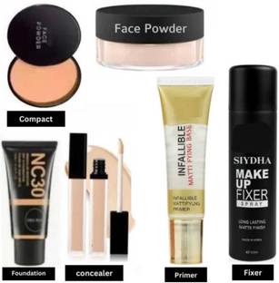 mkldsrh waterproof fixer with primer foundation concealer loose powder compact powder for face make up kit
