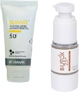 BIUMARK Biutox 25+ Serum for Skin Brightening 15GM & SUNVIT Sunscreen Lotion SPF 50 PA+++ 60ML