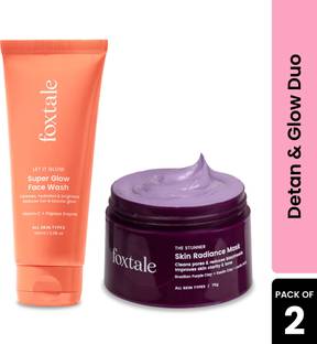 Foxtale Detan & Glow Duo | Super Glow Face Wash + Skin Radiance Mask