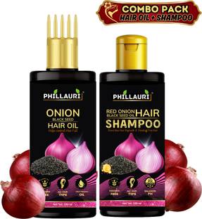 Phillauri Onion Black Seed( Hair OiL100ml)+ (Shampoo100ml) (Men And Women) Hair Loss Control