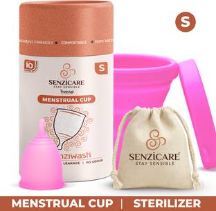 senziwash Truecup Small Reusable Menstrual Cup & Sterilizer Cup with Cup Wash for Women Combo Pack