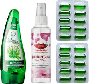ME FIRST Aloevera Gel 125gm + Rose Water 120ml + Vitamin E Capsule 20pcs