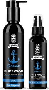WELKIN Ocean Body Wash & Ocean Facewash for Men