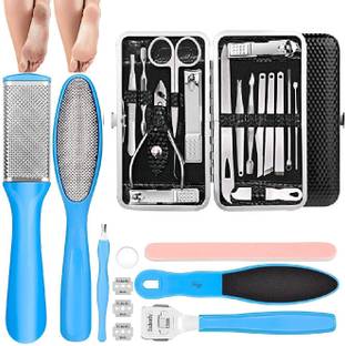 lanellie Professional Manicure Set Pedicure Tools Stainless Steel Foot Care Foot File