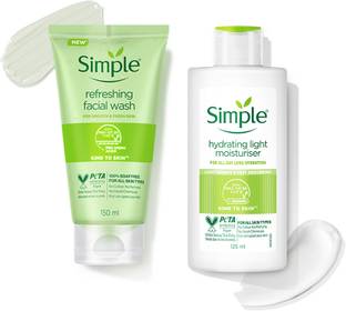 Simple Kind to Skin Refreshing Facial Wash and Hydrating Light Moisturizer 275ML