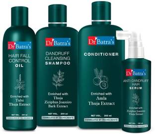 Dr Batra's Anti Dandruff Hair Serum, Conditioner - 200 ml, Hair Fall Control Oil- 200 ml and Dandruff Cleansing Shampoo - 200 ml