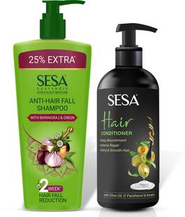 SESA Ayurvedic Anti-Hairfall Shampoo 500 ml + Hair Conditioner 300 ml | Hairfall Control