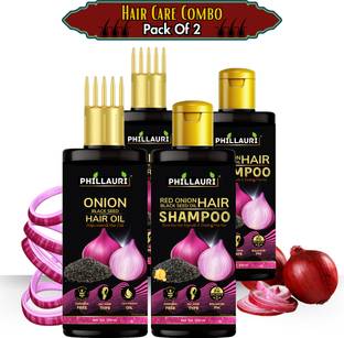 Phillauri Onion Hair Care Kit With Onion Black Seed Hair Oil + Shampoo And Damage Control Properties Combo Kit