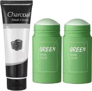 REIMICHI Combo of Green Mask Stick And Charcoal Peel Off Mask