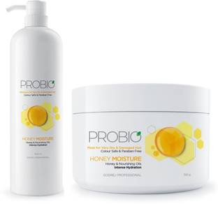 Godrej Professional Probio Honey Moisture Shampoo(1000ml) and Mask (500g) | For Dry and Damaged Hair