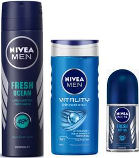 NIVEA Fresh Ocean Deo Vitality 250ml SG Fresh Active 25ml Roll on