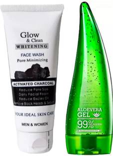 ghorela 1 Aloe Vera Gel Face Wash +1 Glow & Clean Whitening Face Wash – Pack of 2