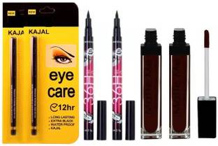 RP Wine Lipstick With 2 Black 36h EyeLiner & 2 Black Kajal