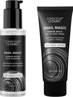 Conscious Chemist Snail Mucin Cleanser & Moisturizer | Hydrating, Healing & Barrier Repair Cream