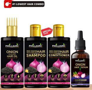 Phillauri Hair Oil (100ml) + Shampoo (100ml) + Hair Conditioner (100ml) + Hair Serum (30ml) For Best Hair Fall Control Hair Care Combo Kit