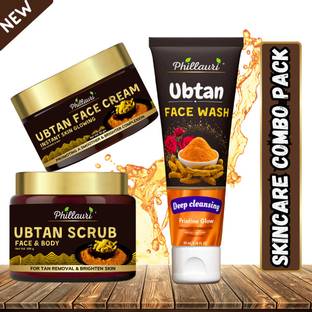 Phillauri Instant glow Ultimate Ubtan Skin Care Kit Ubtan Face & Body Scrub, Face Wash Tube, Face Cream