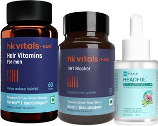 HEALTHKART Hairfall Solution Kit Stage 2- Hair Multivitamin, DHT Blocker with Biotin & Hair Serum
