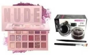 Hezruck 18 Colour Eyeshadow Palette Different Shades with Music Flower Gel Eyeliner