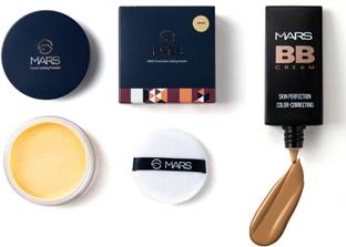 MARS Ultra Fine Matte Banana Loose Powder With Rich BB Cream Foundation