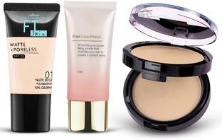 adbeni Foundation, Compact Powder & Primer Combo | Smooth Finish Set & Long-Lasting