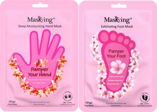 MasKing Deep Hydration Hand and foot mask Set for Moisturisation, skin care combo pack, 1 pair each