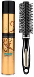 mkldsrh roller round comb with gold hair spray for hair styling