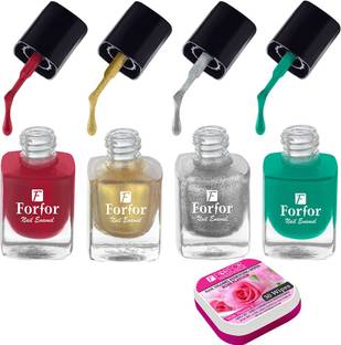 FOR FOR Perfect Stay Trendy Safe & Fast Dry ,Nail Art ,Glossy Finish Nail Polish Combo