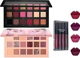 TUMR Professional Combo of Nude Eye Shadow Palette and Textured Rose Gold Eyeshadow + MATTE MINI LIPTICK
