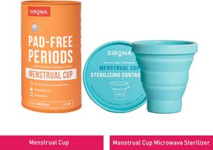 SIRONA Foldable Menstrual Cup Sterilizing Container & Reusable Menstrual Cup - Medium