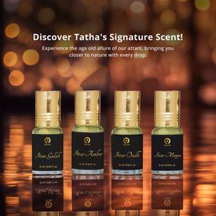 Tatha Pure Long-Lasting Fragrance Attar Combo – Gulab, Oudh, Mogra & Amber (3ML Each)