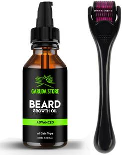 गरुड़ा स्टोर Beardinator Basics, Beard Growth Oil (50ml) & Beard Activator (Derma Roller) 0.5 mm, 540 titanium needles) | Made in India