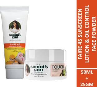 The Soumi's Can Product FAIRE 45 SUNSCREEN LOTION (50ML) & TOUCH SUNSCREEN POWDER (25GM)