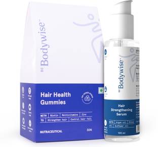 Be Bodywise Biotin Hair Gummies for Hair Fall 30N | Argan Oil Hair Strengthening Serum 100ml
