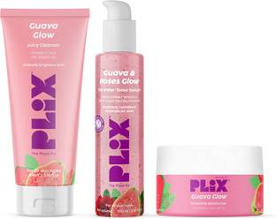 The Plant Fix Plix Guava Regime Glowy Skin Hydrating Cleanser, Toner Serum, Smoothie Moisturizer