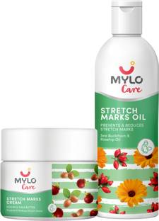 MYLO Care Stretch Marks Removal Combo Kit | Day and Night Care (100ml Oil+100g Cream)