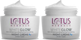 LOTUS HERBALS WhiteGlow Skin Whitening & Brightening Nourishing Night Cream (( 40g* 2 )) (80g)