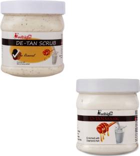 feelhigh De-tan Scrub 500ml+Mask500ml -SKin care -Facial Kit