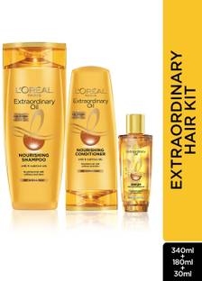 L'Oréal Paris Extraordinary Oil Shampoo (340 ml) + Conditioner (180 ml) + Serum (30 ml)