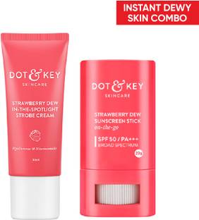 Dot & Key Strawberry dewy Sunscreen stick & Strobe cream skin combo