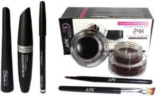 alku Kajal & Music Flower 2in1 Black & Brown Gel Eyeliner + Kajal,Mascara,Eyeliner 30 g (The Swiss Eyes)