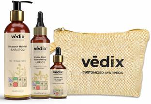 Vedix Hair Kit | Hair care Combo | Customised Ayurveda for Normal/Oily Scalp & Dry & Wavy Hair