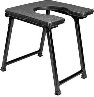 Bexdir black Foldable stool with anti skid rubber legs Commode Chair