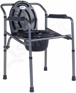 Asmofit Foldable Commode Chair with Adjustable Height , Potty Chair with Armrests Commode Chair